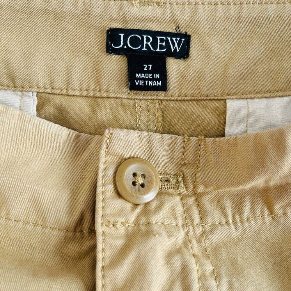 J.Crew Straight Leg Chino Pants Tan Neutral Minimalist Cotton Womens Sz 27 - Picture 5 of 12